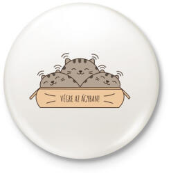 printfashion Végre az ágyban - Cicák - Kitűző, hűtőmágnes - Fehér (3079419)