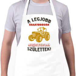 printfashion Traktoros szülinapja augusztus - Kötény - Fehér (5752559)