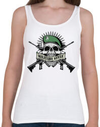 printfashion Koponya - Military style - Női atléta - Fehér (4654304)