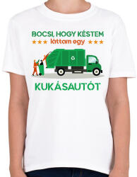 printfashion Láttam egy kukásautót - Gyerek póló - Fehér (16170619)