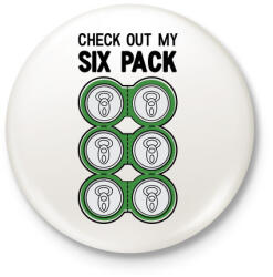 printfashion Six Pack Beer - Kitűző, hűtőmágnes - Fehér (3081234)