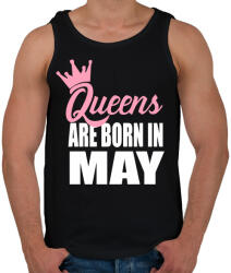 printfashion A királynők májusban születnek - Férfi atléta - Fekete (209538)