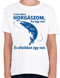 printfashion Horgász - Gyerek póló - Fehér (941973)