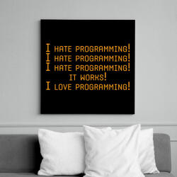 printfashion I hate programming! - Vászonkép - Fekete (7241250)