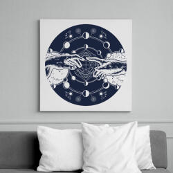 printfashion Michelangelo - Érintés az űrben - Vászonkép - Fehér (6730793)