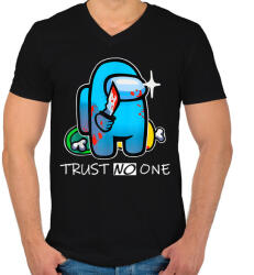 printfashion Trust no one - Among us - Férfi V-nyakú póló - Fekete (4002279)
