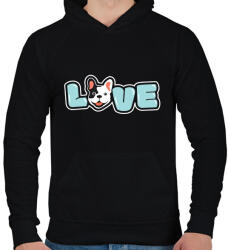 printfashion French Bulldog - Férfi kapucnis pulóver - Fekete (2362231)