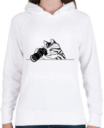 printfashion Macska fotózik - Női kapucnis pulóver - Fehér (10285753)