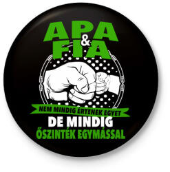 printfashion Apa és Fia - Kitűző, hűtőmágnes - Fekete (3093564)