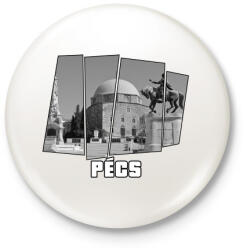 printfashion Pécs (GTA stílus) - Kitűző, hűtőmágnes - Fehér (3080664)