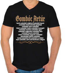 printfashion Gombóc Artúr és a világ összes csokoládéja - Férfi V-nyakú póló - Fekete (16605661)