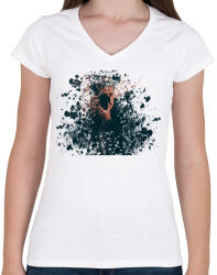 printfashion photographer-desintegrated2 - Női V-nyakú póló - Fehér (1263280)