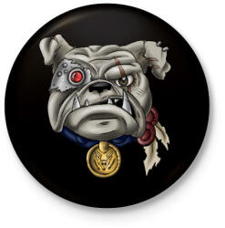 printfashion Terminator Bulldog - Kitűző, hűtőmágnes - Fekete (3101186)