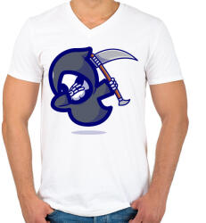 printfashion Dabbing Kaszás - Férfi V-nyakú póló - Fehér (5543810)