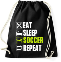 printfashion Eat Sleep Soccer Repeat - Sportzsák, Tornazsák - Fekete (4966034)