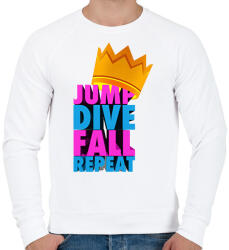 printfashion jump dive fall reapeat - Férfi pulóver - Fehér (2958683)