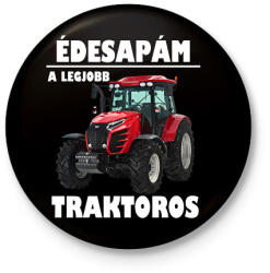 printfashion Édesapám a legjobb traktoros - Kitűző, hűtőmágnes - Fekete (5305905)