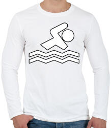 printfashion Swimmer - Férfi hosszú ujjú póló - Fehér (2290589)