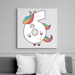 printfashion 6 éves unikornis - Vászonkép - Fehér (11807603)