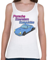 printfashion Porsche Szerelem Száguldás | Babakék Edition - Női atléta - Fehér (6093387)