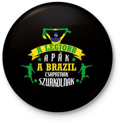 printfashion Brazil csapat - Kitűző, hűtőmágnes - Fekete (10859245)