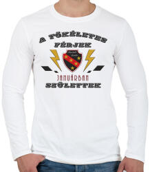 printfashion Tökéletes férjek január - Férfi hosszú ujjú póló - Fehér (3913137)
