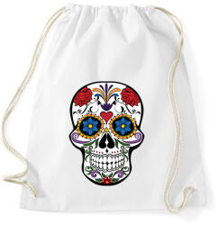 printfashion Fehér, piros és lila calavera illusztráció - Sportzsák, Tornazsák - Fehér (4724578)