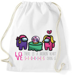 printfashion Among us - stories - there is a broken heart - Sportzsák, Tornazsák - Fehér (4226343)