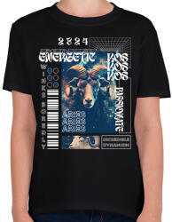 printfashion Aries - Streetwear style - Gyerek póló - Fekete (15685843)