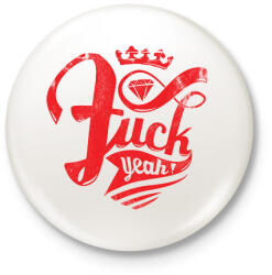 printfashion Fuck yeah! - Kitűző, hűtőmágnes - Fehér (3073779)