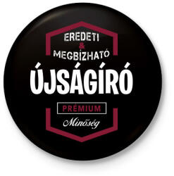 printfashion Újságíró prémium minőség - Kitűző, hűtőmágnes - Fekete (3097162)