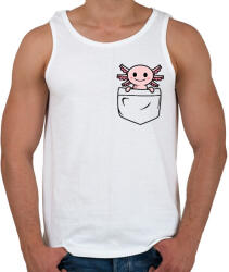 printfashion Axolotl zsebben - Férfi atléta - Fehér (10872010)