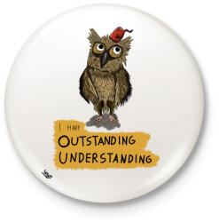 printfashion Owl Outstanding - Kitűző, hűtőmágnes - Fehér (3082254)