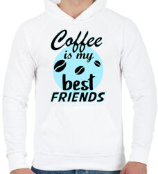 printfashion coffee friends - Férfi kapucnis pulóver - Fehér (6155086)