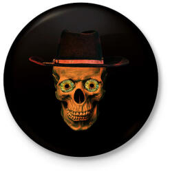 printfashion cowboy skull - Kitűző, hűtőmágnes - Fekete (3097315)