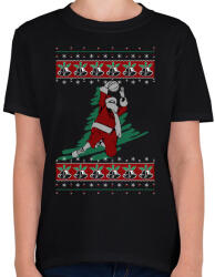 printfashion Kosaras karácsony - Gyerek póló - Fekete (455831)