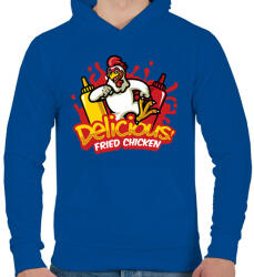 printfashion Fried Chicken - Férfi kapucnis pulóver - Királykék (5114524)