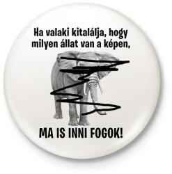printfashion Ma is inni fogok! - Kitűző, hűtőmágnes - Fehér (7173246)