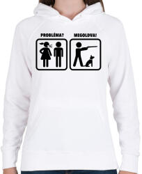 printfashion Vadászat - probléma megoldva - Női kapucnis pulóver - Fehér (1226286)