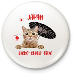 printfashion Cicc-cicc - Japan - Kitűző, hűtőmágnes - Fehér (7585373)