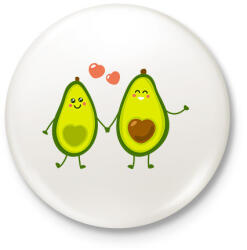 printfashion Avokádó pár - Kitűző, hűtőmágnes - Fehér (11904184)