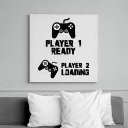 printfashion Player 1, Player 2 - Kismama - Vászonkép - Fehér (7056253)