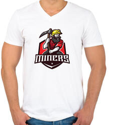 printfashion BITCOIN 4 EVER 80 - Férfi V-nyakú póló - Fehér (6211002)