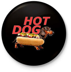 printfashion hot dog tacsi - Kitűző, hűtőmágnes - Fekete (15329510)