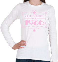 printfashion csillag-1986-pink - Női hosszú ujjú póló - Fehér (553018)