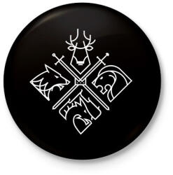 printfashion Trónok harca klánok - Kitűző, hűtőmágnes - Fekete (3092487)