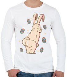printfashion Húsvéti nyúl - Férfi hosszú ujjú póló - Fehér (13006270)