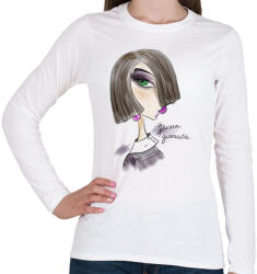 printfashion Buona giornata" Lila Nő" - Női hosszú ujjú póló - Fehér (16234567)