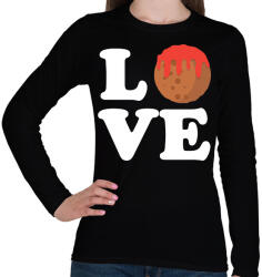 printfashion Húsgolyó love - Női hosszú ujjú póló - Fekete (2176778)