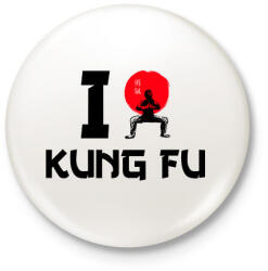 printfashion I love Kung Fu - Kitűző, hűtőmágnes - Fehér (9449457)